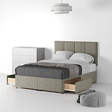 RFPIS-SK-2D-SM---Farrow-Piano-26HB-Divan-Linen-Look-SK-2-Drawers-Linen-Mink---Life2 from Roseland Furniture