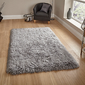 Hatton Light Grey Hand Tufted Shaggy Rug for bedroom