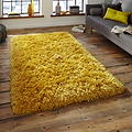 Hatton Yellow Hand Tufted Shaggy Rug for bedroom