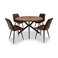 Effie-faux-leather-dining-chair-brown from Roseland Furniture