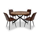 Effie-faux-leather-dining-chair-brown from Roseland Furniture