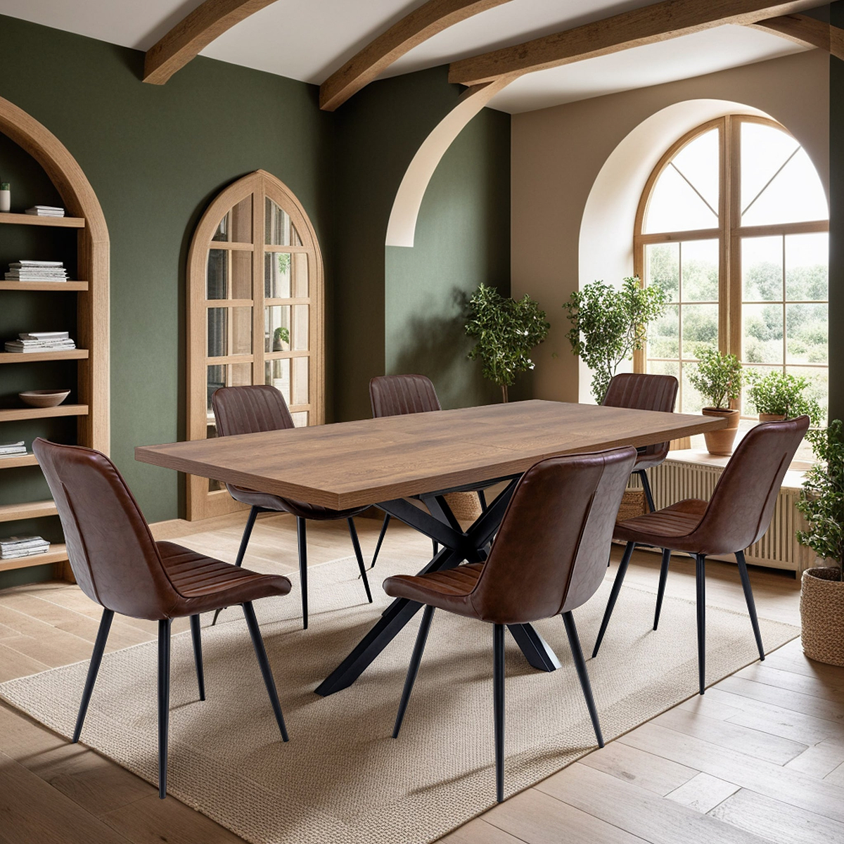 Effie-faux-leather-dining-chair-brown from Roseland Furniture