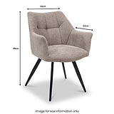 Brianne Curved Dining Chair Taupe Group2 from Roseland Furniture