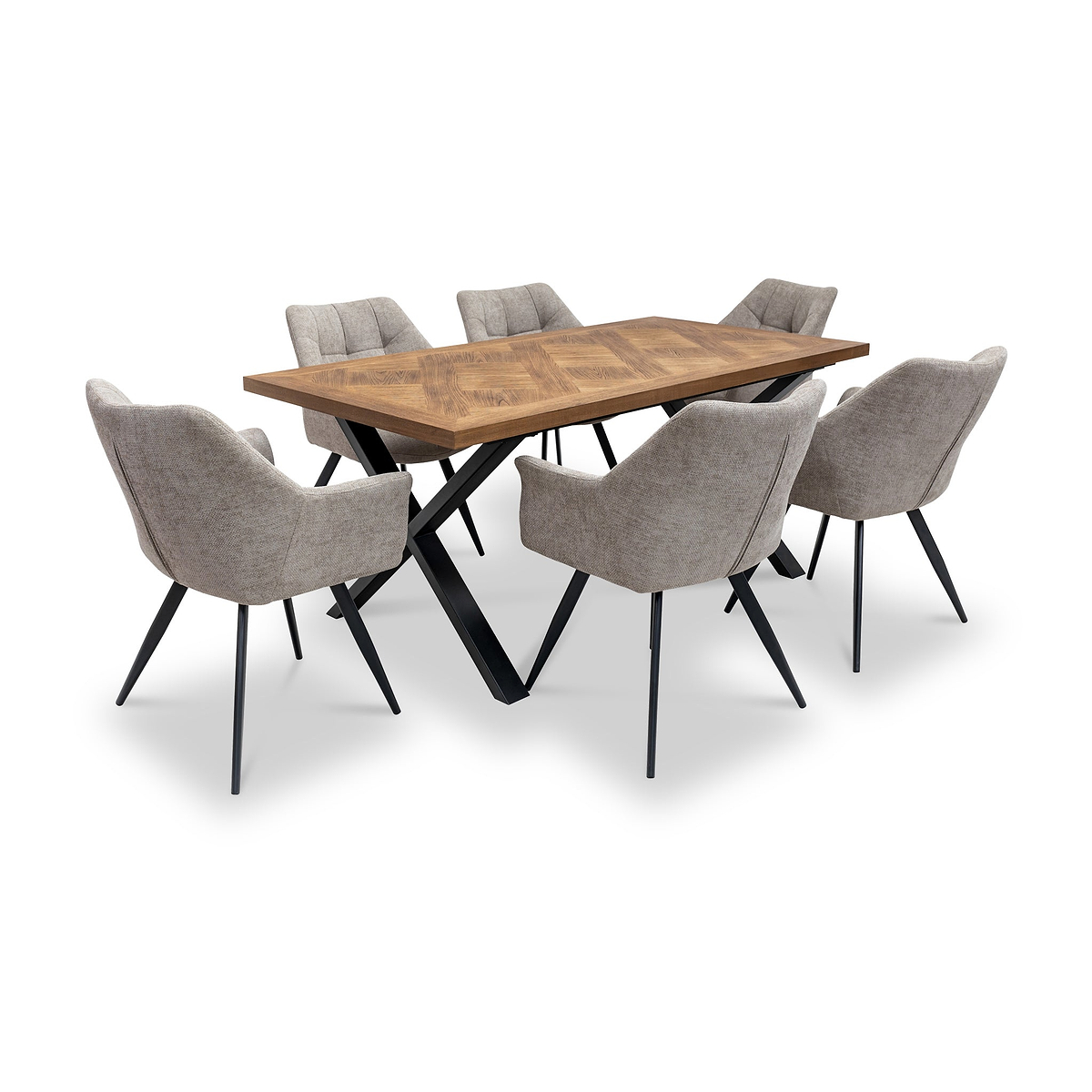 Brianne Curved Dining Chair Taupe Group2 from Roseland Furniture