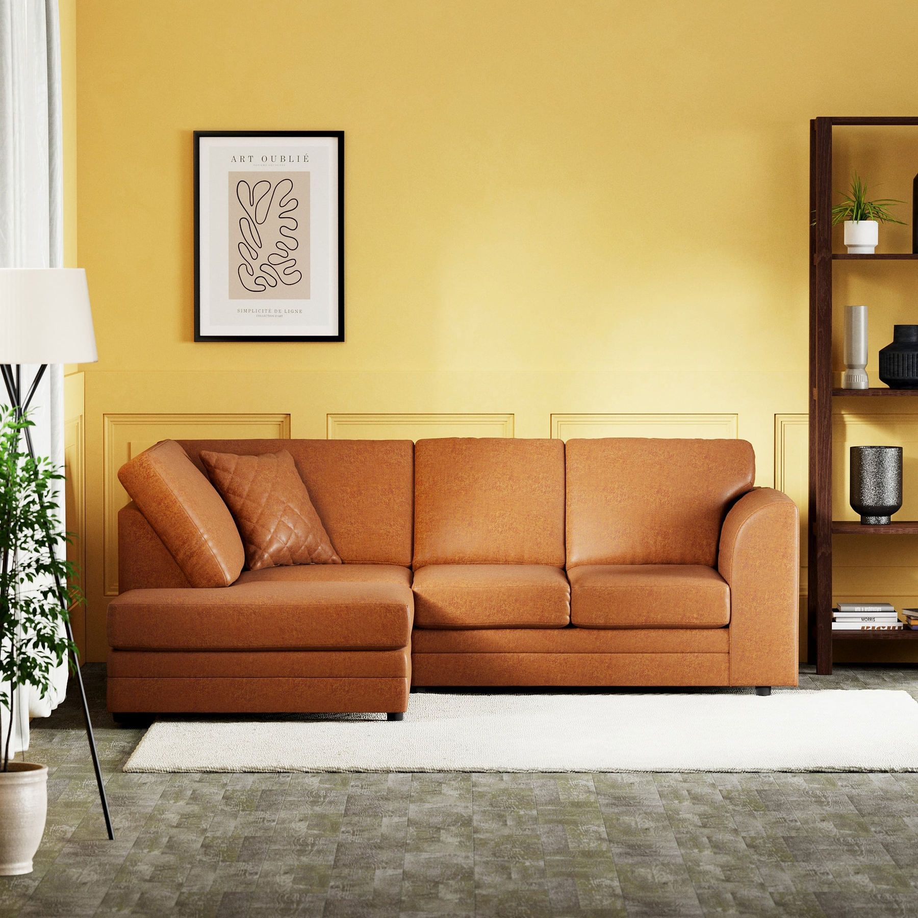 Colby Faux Leather Corner Sofa