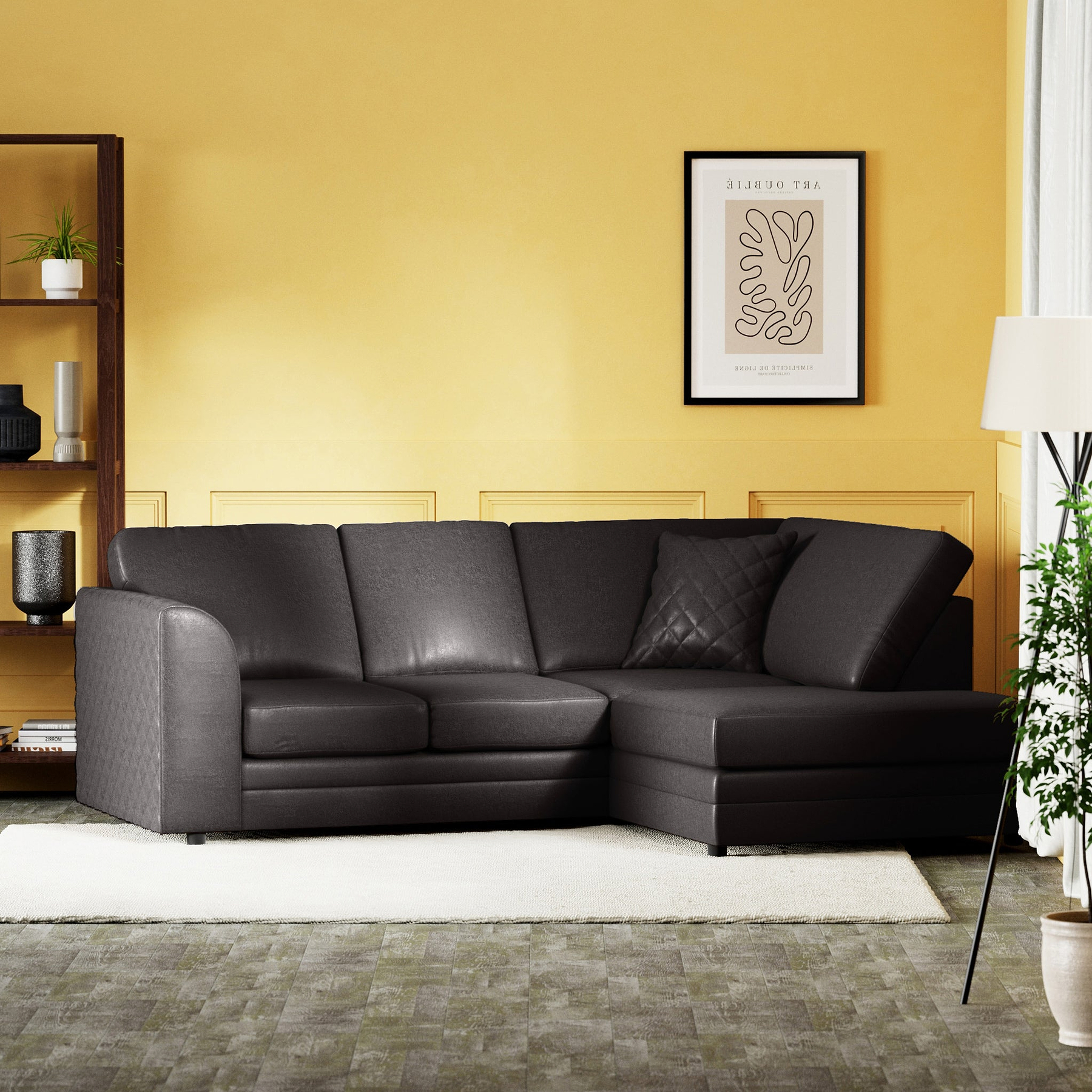 Colby Faux Leather Corner Sofa