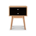 Aubrey Black 2 Drawer Bedside Table from Roseland Furniture