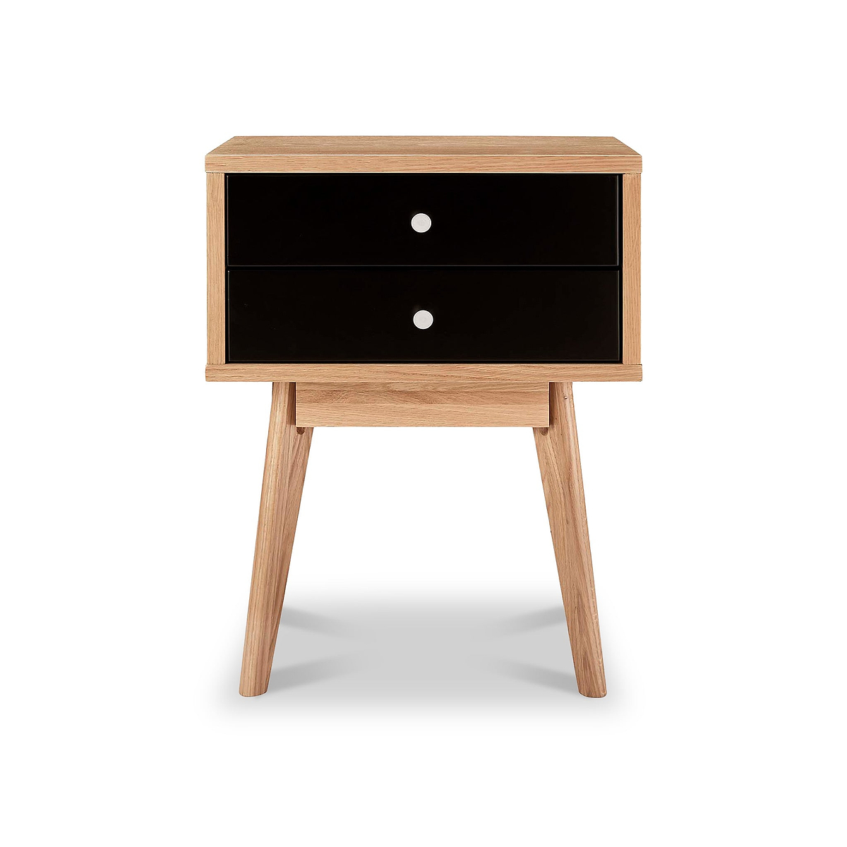 Aubrey Black 2 Drawer Bedside Table from Roseland Furniture