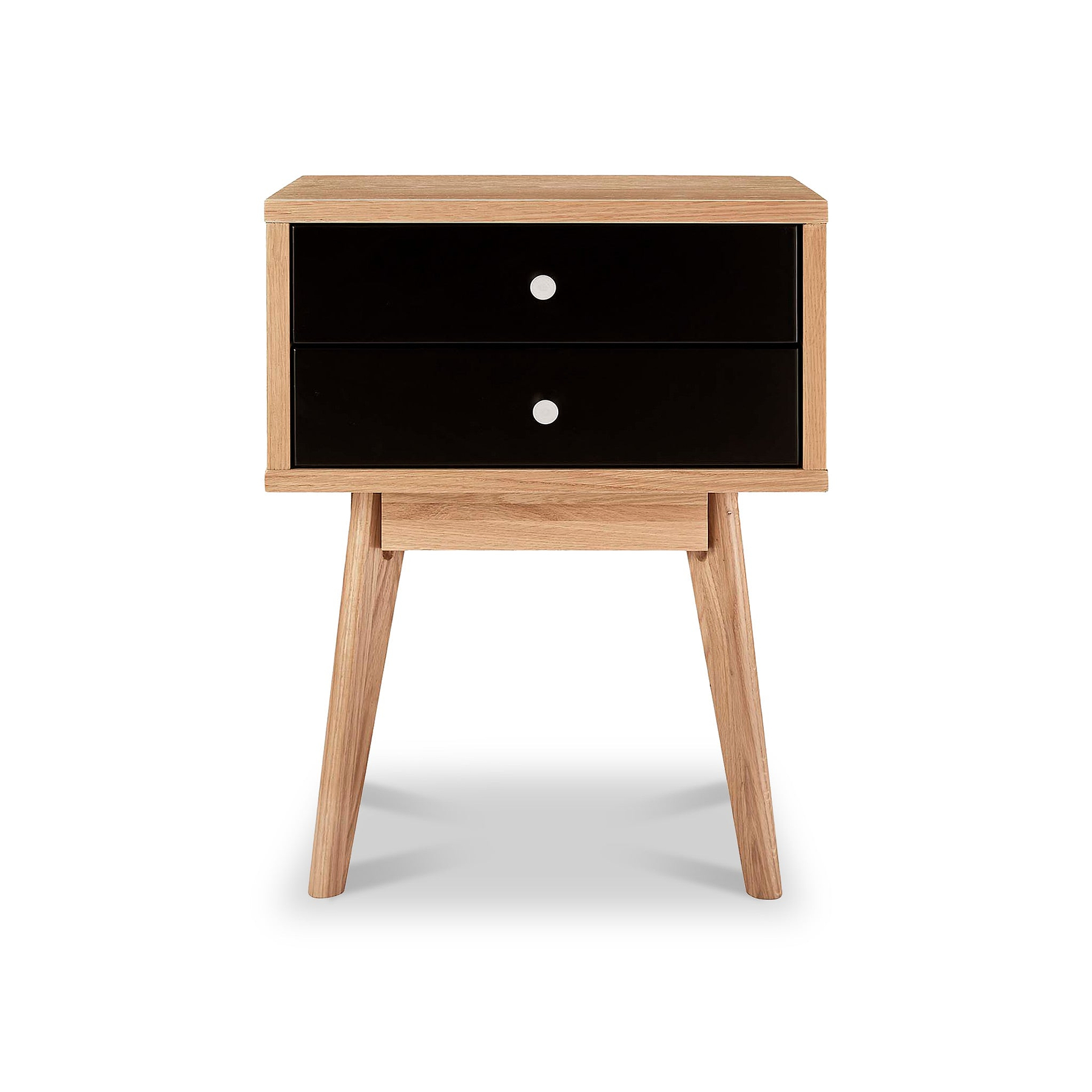 Aubrey Black 2 Drawer Bedside Table from Roseland Furniture