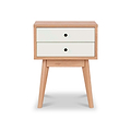 Aubrey White 2 Drawer Bedside Table from Roseland Furniture