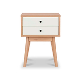 Aubrey White 2 Drawer Bedside Table from Roseland Furniture