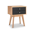 Aubrey Grey 2 Drawer Bedside Table from Roseland Furniture