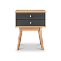 Aubrey Grey 2 Drawer Bedside Table from Roseland Furniture