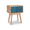 Aubrey Navy 2 Drawer Bedside Table from Roseland Furniture