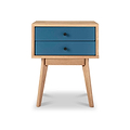 Aubrey Navy 2 Drawer Bedside Table from Roseland Furniture
