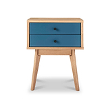 Aubrey Navy 2 Drawer Bedside Table from Roseland Furniture