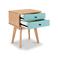 Aubrey Green 2 Drawer Bedside Table from Roseland Furniture