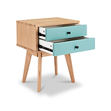 Aubrey Green 2 Drawer Bedside Table from Roseland Furniture