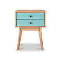 Aubrey Green 2 Drawer Bedside Table from Roseland Furniture