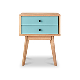 Aubrey Green 2 Drawer Bedside Table from Roseland Furniture
