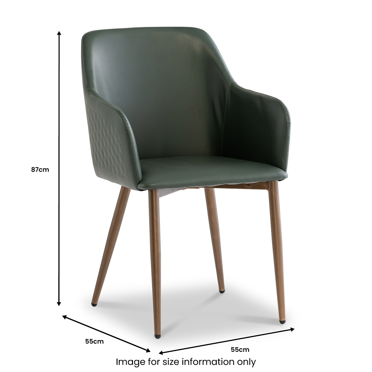 Viktor-Faux-Leather-Quilted-Dining-Armchair from Roseland Furniture