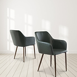 Viktor-Faux-Leather-Quilted-Dining-Armchair from Roseland Furniture