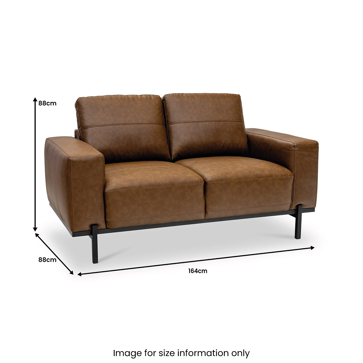 Umber Faux Leather 2 Seater Sofa from Roseland Furniture