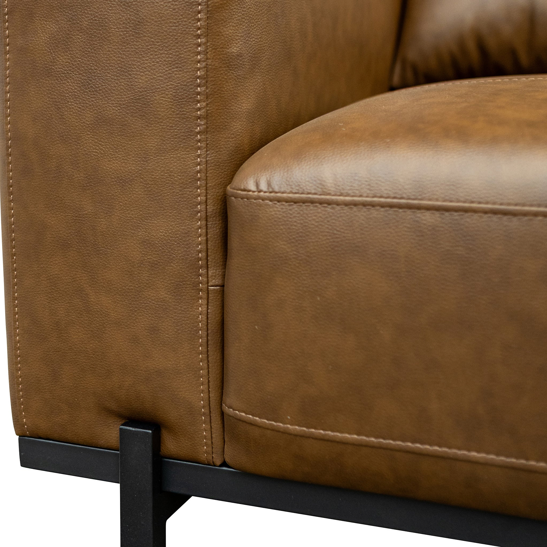 Umber Faux Leather 3 Seater Sofa from Roseland Furniture