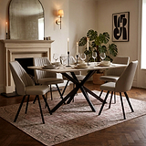 Barlo 160cm Travertine Effect Dining Table from Roseland Furniture
