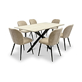 Barlo 160cm Travertine Effect Dining Table from Roseland Furniture