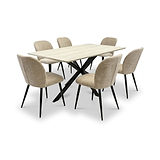 Barlo 160cm Travertine Effect Dining Table from Roseland Furniture