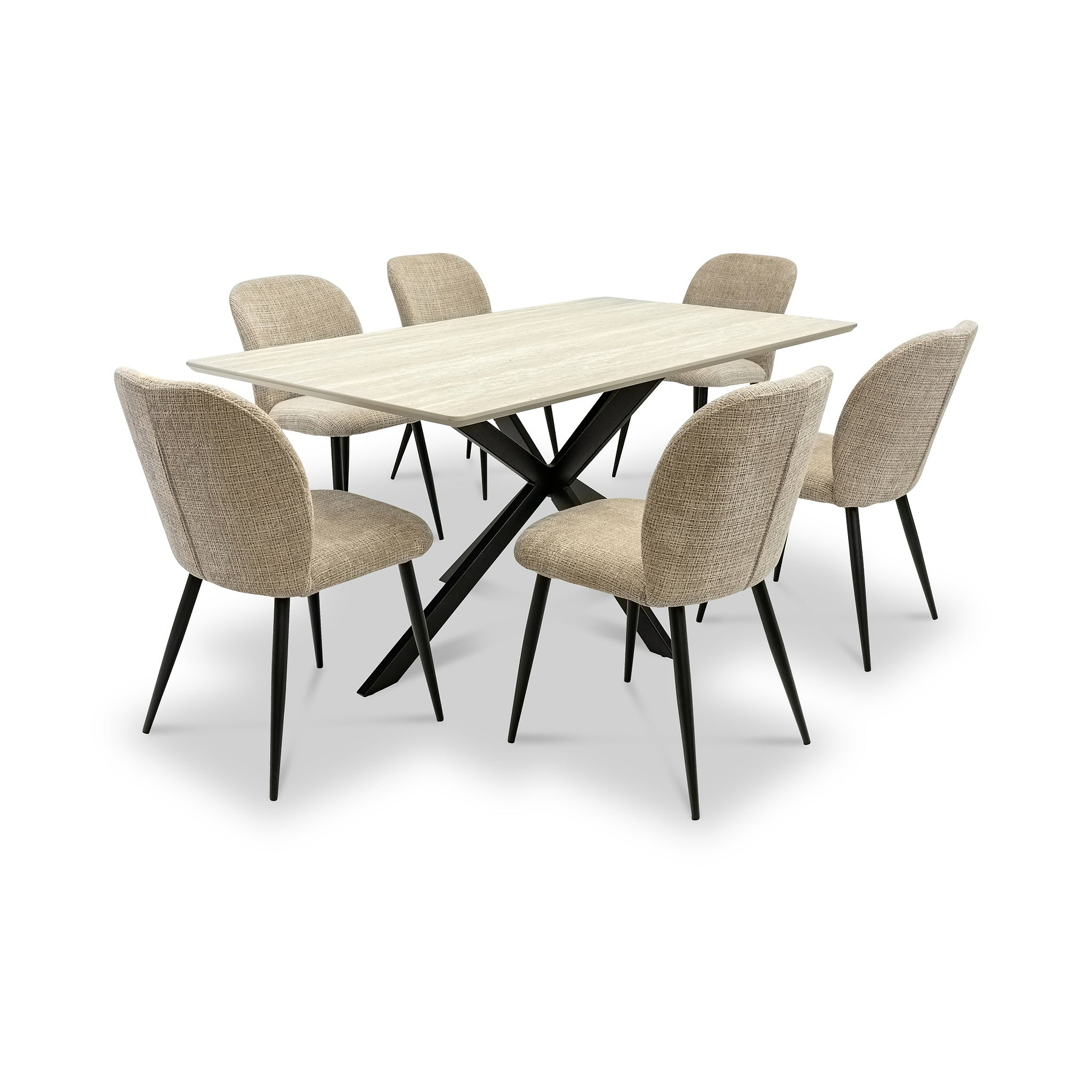 Barlo 160cm Travertine Effect Dining Table from Roseland Furniture
