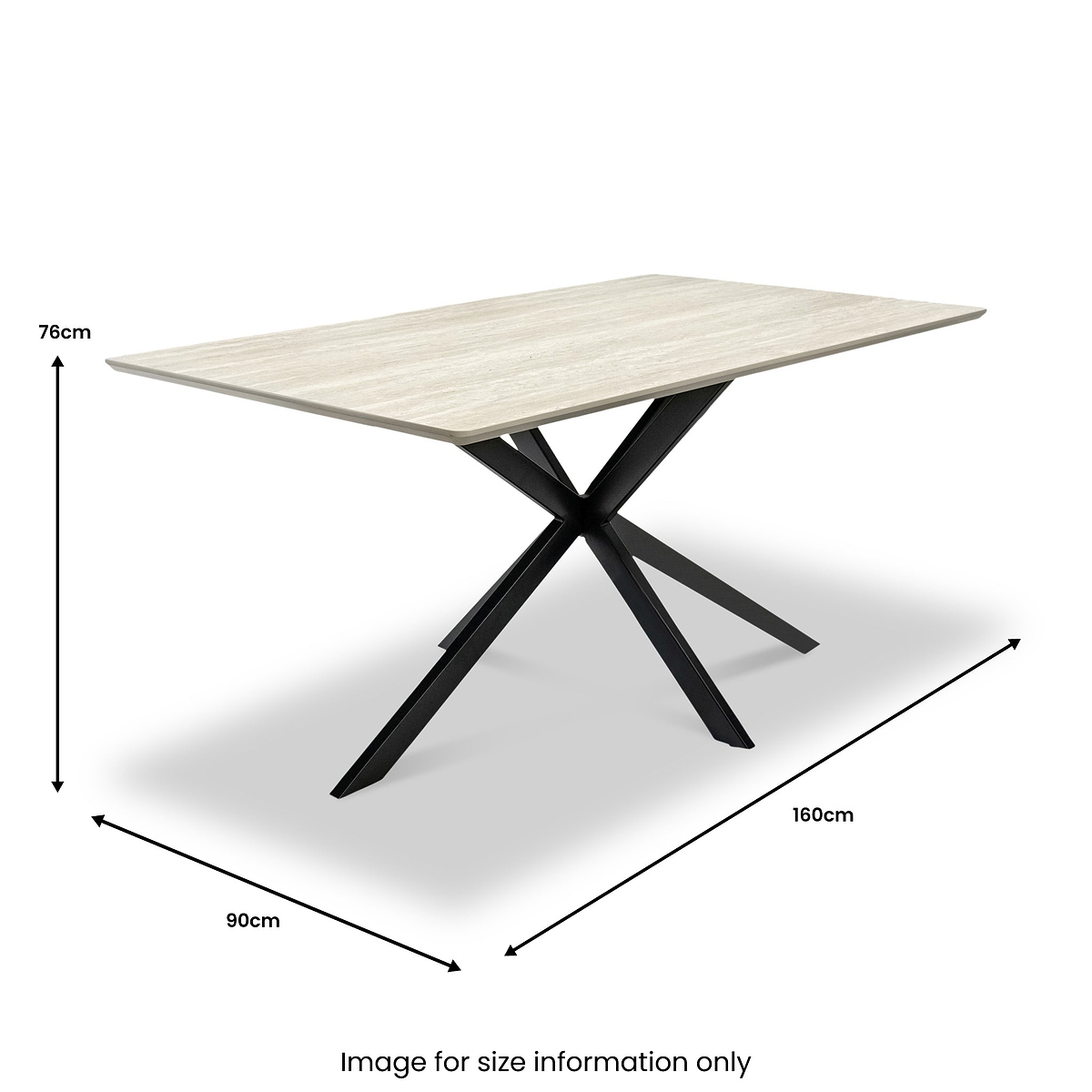 Barlo 160cm Travertine Effect Dining Table from Roseland Furniture