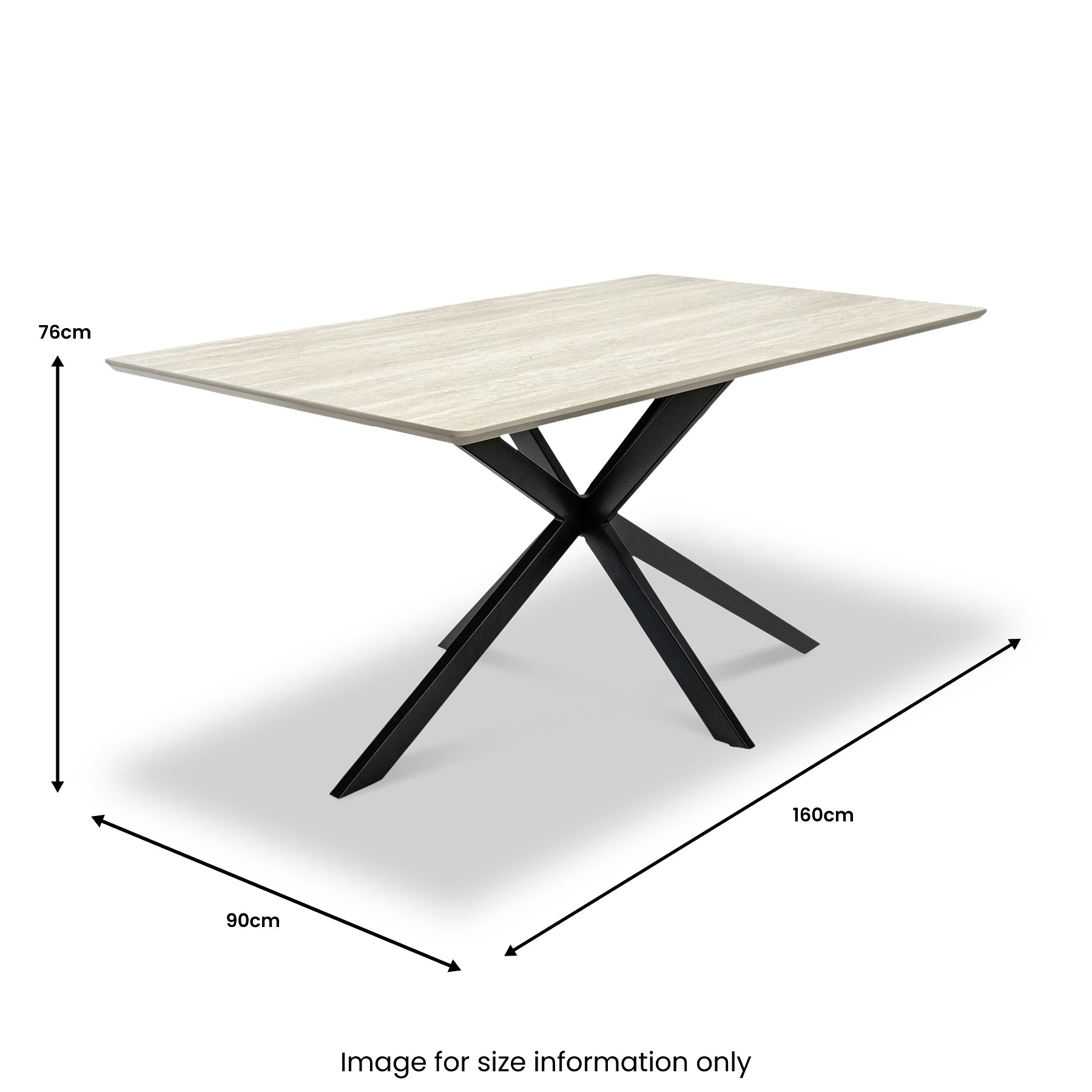 Barlo 160cm Travertine Effect Dining Table from Roseland Furniture