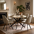 Barlo 120cm Travertine Effect Round Dining Table from Roseland Furniture