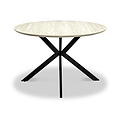 Barlo 120cm Travertine Effect Round Dining Table from Roseland Furniture