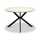 Barlo 120cm Travertine Effect Round Dining Table from Roseland Furniture