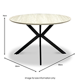 Barlo 120cm Travertine Effect Round Dining Table from Roseland Furniture