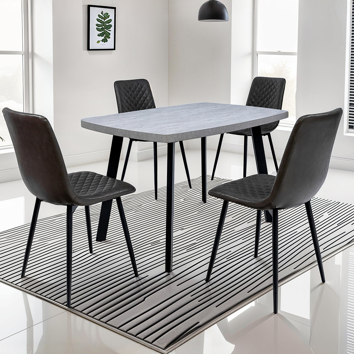 Ciara 120cm Light Grey Dining Table from Roseland Furniture