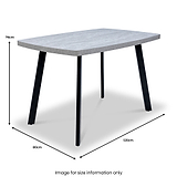 Ciara 120cm Light Grey Dining Table dimensions