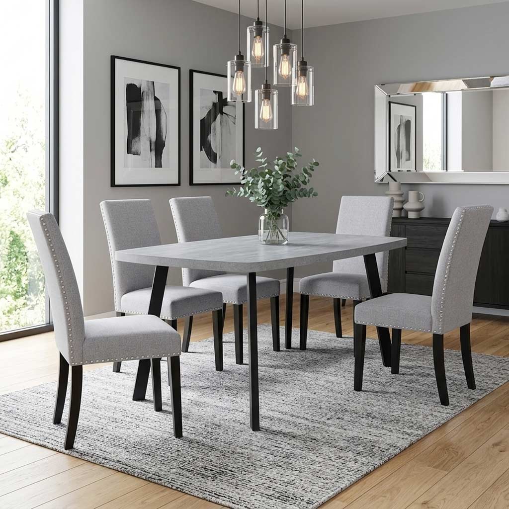 Ciara 160cm Dining Table Light Grey from Roseland Furniture