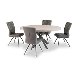 Harald-120cm-Sintered-Stone-Round-Ext-Dining-Table from Roseland Furniture