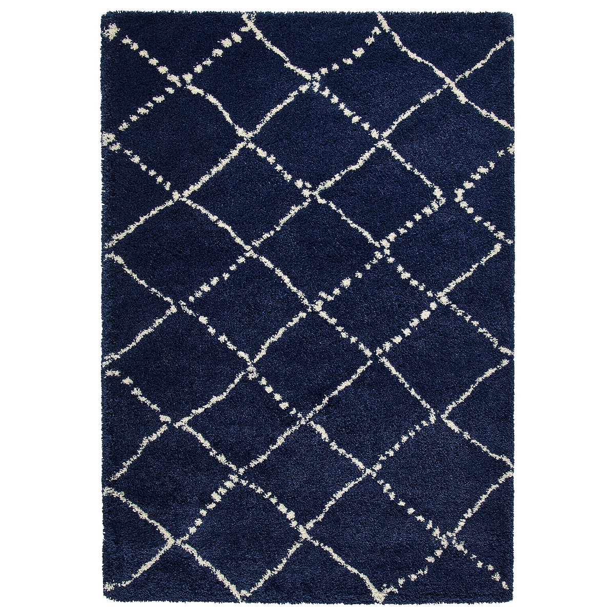 Webster Navy Blue Diamond Two Toned Rug from Roseland Furniture