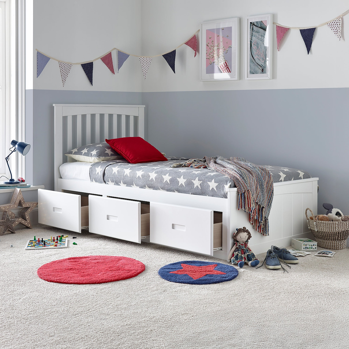 Wilson Wooden 3 Dawer Bed Frame White from Roseland Furniture