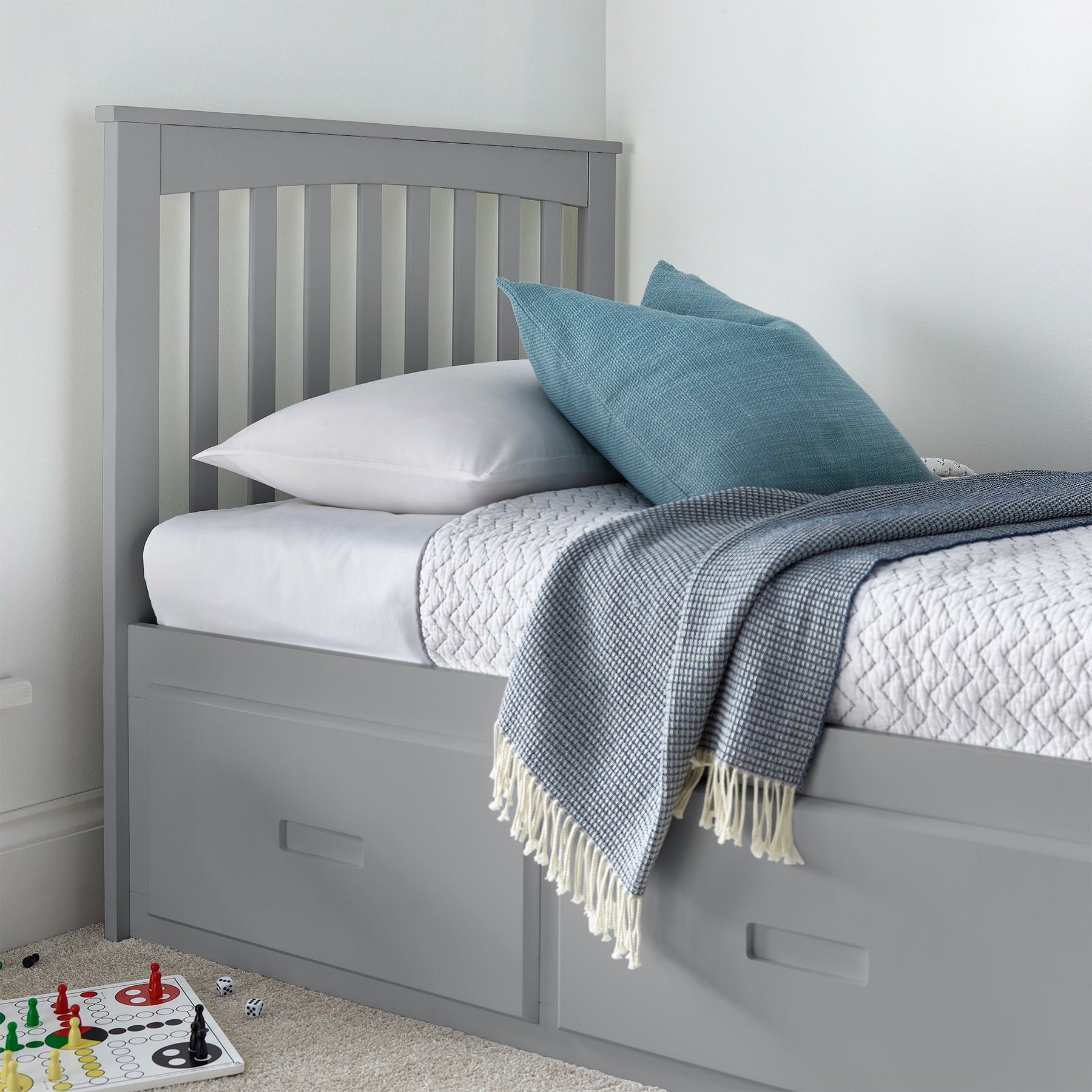Wilson Wooden 3 Dawer Bed Frame Grey from Roseland Furniture