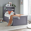 Emelia Wooden 3 Drawer and Shelving storage Bed Frame Grey from Roseland Furniture