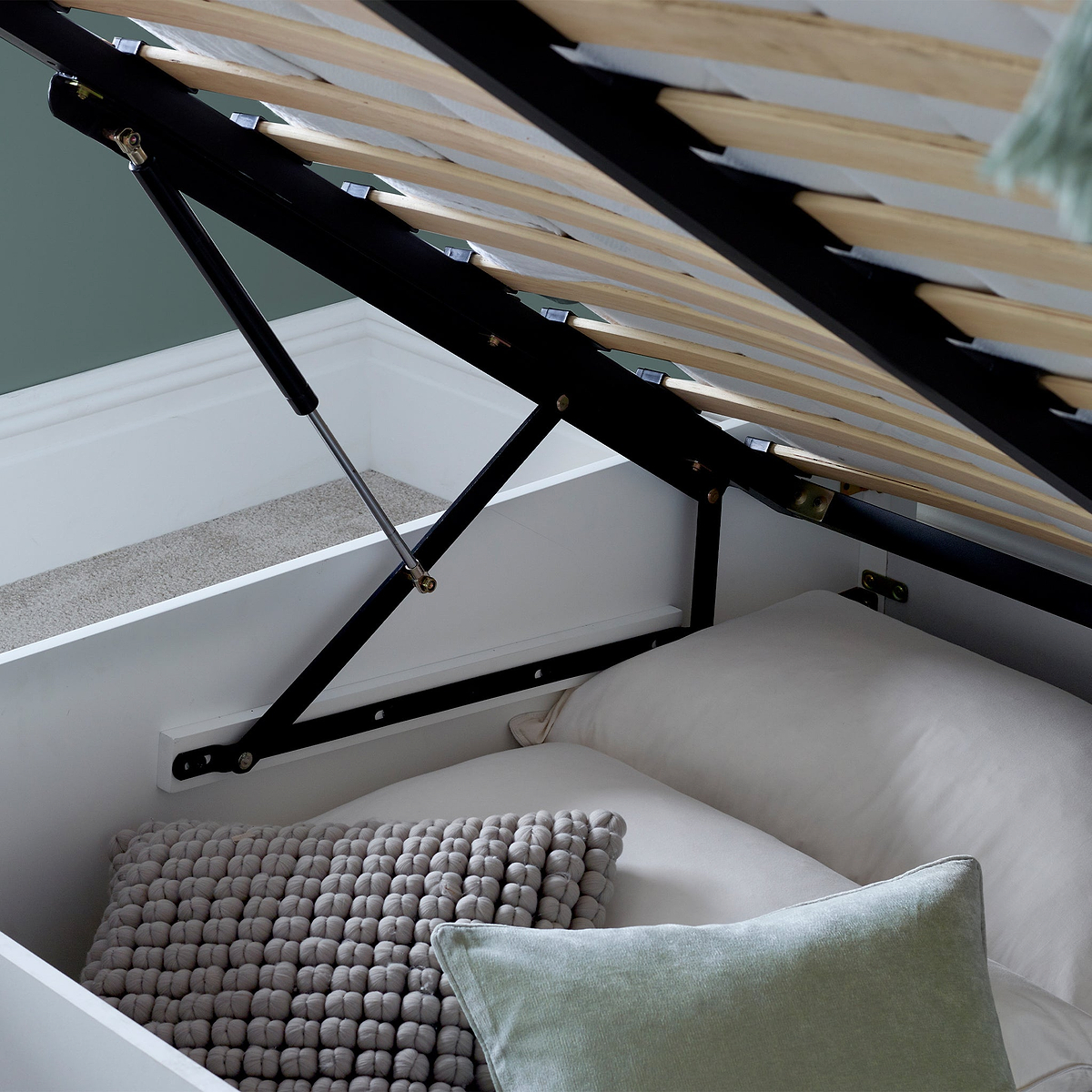 Brooker Wooden Storage Ottoman Bed Frame Double from Roseland Furniture