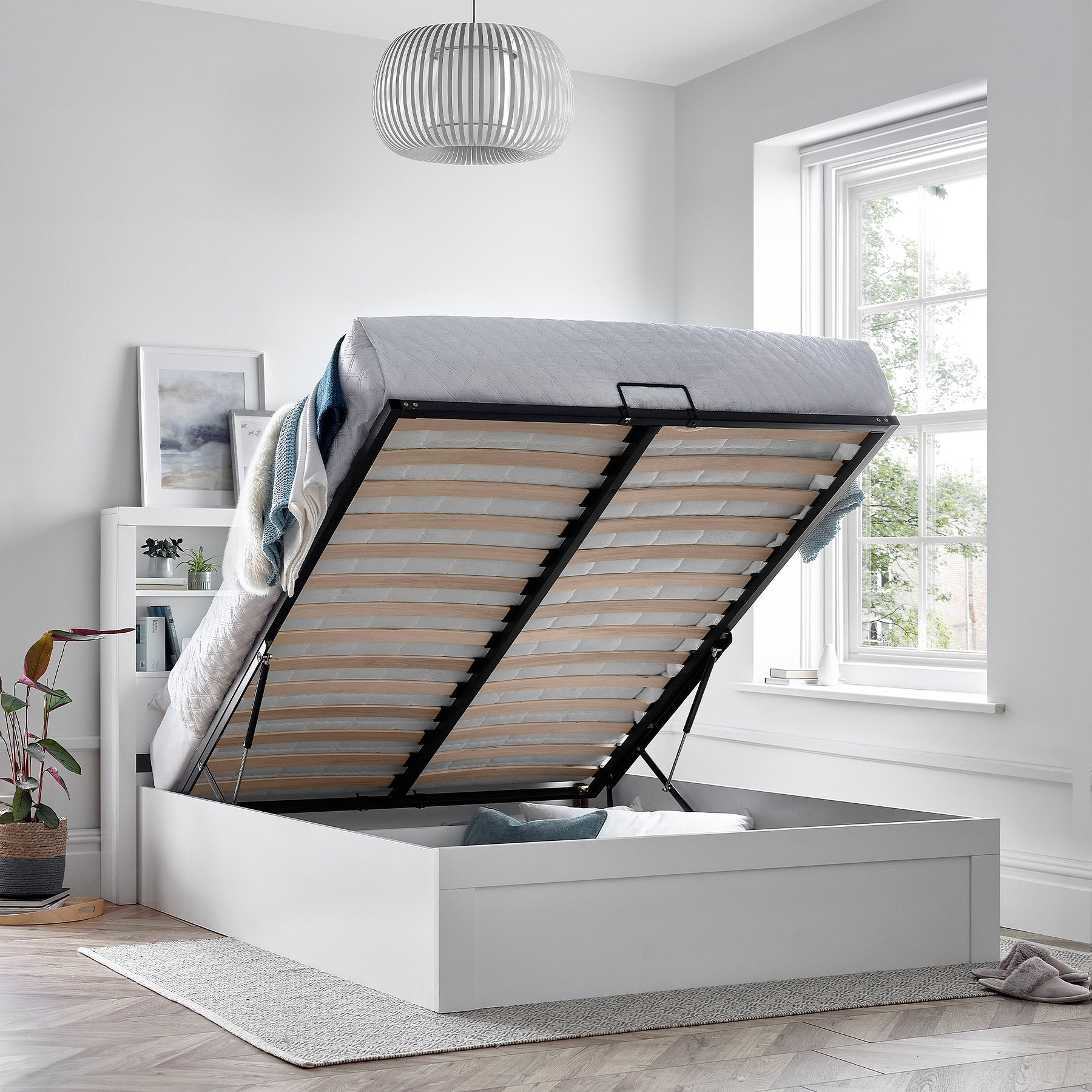 Parson Wooden Storage Ottoman Bed Frame Double from Roseland Furniture