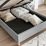 Marilyn Velvet Ottoman Storage Bed Grey Double from Roseland Furniture
