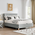 Marilyn Velvet Ottoman Storage Bed Grey Double from Roseland Furniture